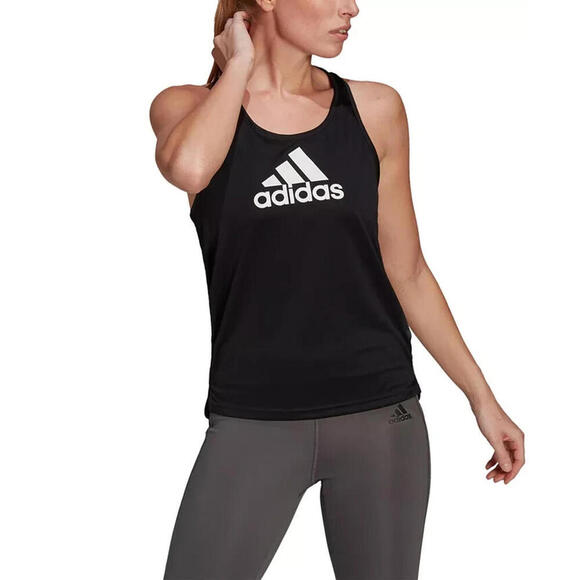 adidas 278035 AEROREADY 2 Move Logo Sport Tank Top, Black/White, sz. L - Picture 1 of 4